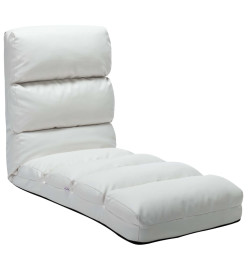 Chaise pliable de sol Blanc Similicuir