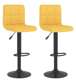 Tabourets de bar lot de 2 jaune moutarde tissu