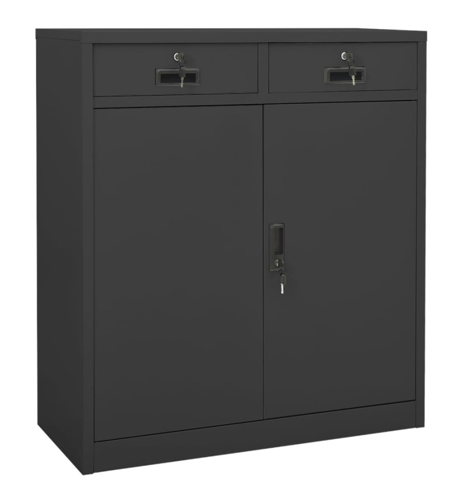 Armoire de bureau Anthracite 90x40x102 cm Acier