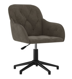 Chaise pivotante de bureau Gris foncé Velours