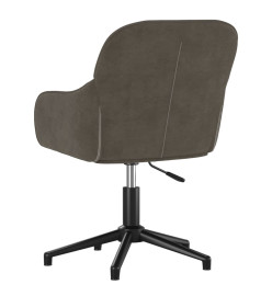 Chaise pivotante de bureau Gris foncé Velours