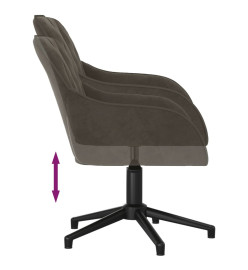 Chaise pivotante de bureau Gris foncé Velours