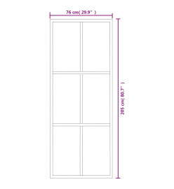 Porte coulissante Verre ESG et aluminium 76x205 cm Noir