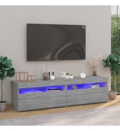 Meubles TV avec lumières LED 2 pcs Sonoma gris 75x35x40 cm