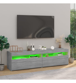 Meubles TV avec lumières LED 2 pcs Sonoma gris 75x35x40 cm