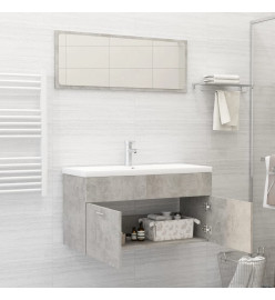 Ensemble de meubles de salle de bain 2 pcs Gris béton Aggloméré