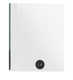 Armoire de salle de bain à miroir LED Blanc brillant 80x12x68cm