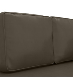 Chaise longue avec coussins et traversin gris similicuir