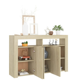 Buffet avec lumières LED chêne sonoma 115,5x30x75 cm