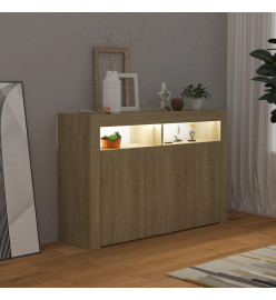 Buffet avec lumières LED chêne sonoma 115,5x30x75 cm