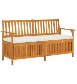 Banc de rangement avec coussin 148 cm Bois d'acacia solide