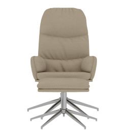 Chaise de relaxation avec tabouret Gris clair Similicuir daim