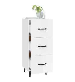 Buffet Blanc brillant 34,5x34x90 cm Bois d'ingénierie