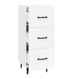 Buffet Blanc brillant 34,5x34x90 cm Bois d'ingénierie