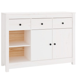 Buffet Blanc 100x35x74 cm Bois massif de pin