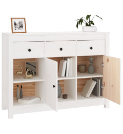 Buffet Blanc 100x35x74 cm Bois massif de pin