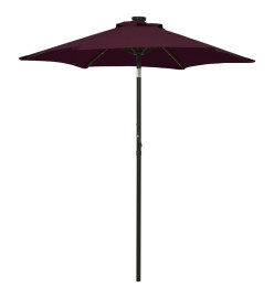 Parasol avec lumières LED Rouge bordeaux 200x211 cm Aluminium