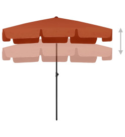 Parasol de plage Terre cuite 200x125 cm