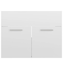 Armoire d'évier Blanc brillant 60x38,5x46 cm Aggloméré