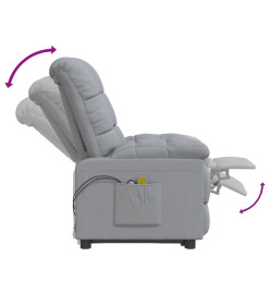 Fauteuil de massage inclinable Gris clair Tissu