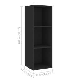 Ensemble de meubles TV 4 pcs Noir Bois d'ingénierie