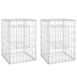 Poteaux à panier de gabion 2 pcs 40x40x60 cm Fer