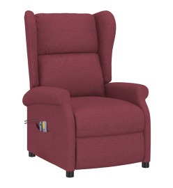 Fauteuil de massage électrique à oreilles rouge bordeaux tissu