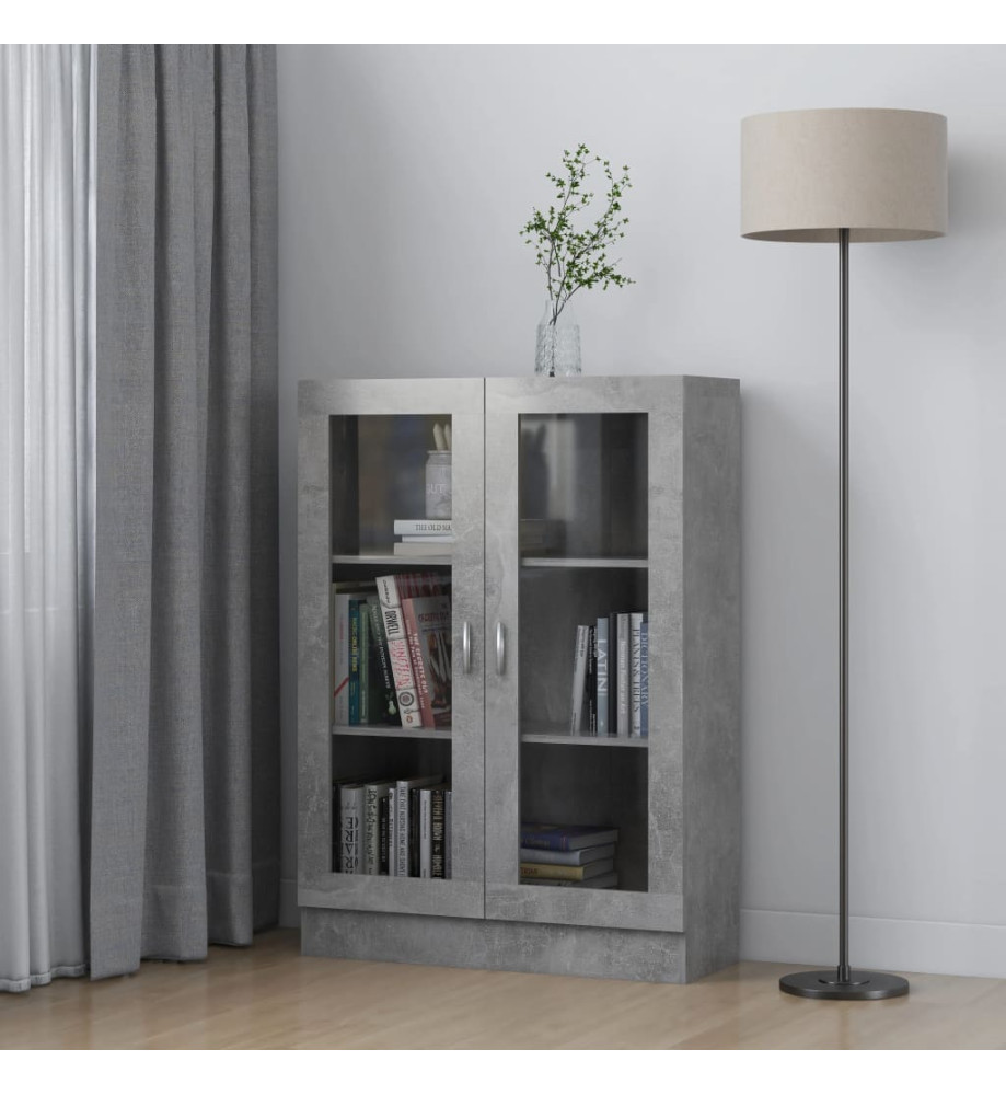 Armoire à vitrine Gris béton 82,5x30,5x115 cm Aggloméré