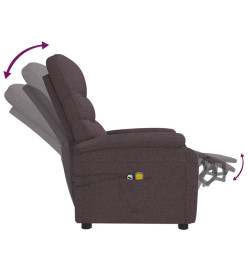 Fauteuil électrique de massage Marron foncé Tissu