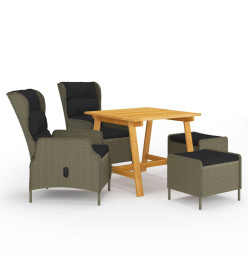 Ensemble de salle à manger de jardin 5 pcs Marron