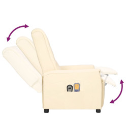 Fauteuil de massage électrique Crème Similicuir