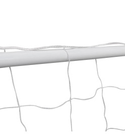 But de football avec filet 182x61x122 cm Acier Blanc