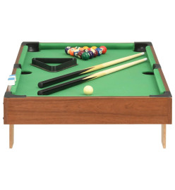 Mini table de billard 3 pieds 92x52x19 cm Marron et vert