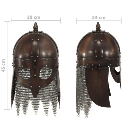 Casque de guerrier viking antique pour GN Cuivre Acier