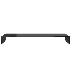 Meuble TV/ Support pour moniteur 110 x 30 x 13 cm Verre Noir