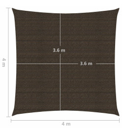 Voile d'ombrage 160 g/m² Marron 4x4 m PEHD