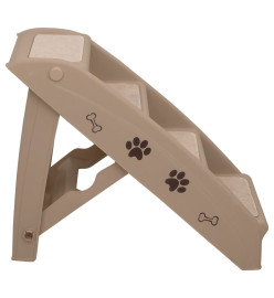 Escaliers pliables pour chiens Marron 62x40x49,5 cm