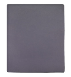 Drap-housse Jersey Anthracite 100x200 cm Coton