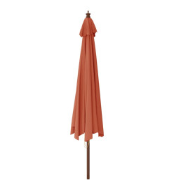 Parasol de jardin avec mât en bois terre cuite 400x273 cm