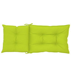 Coussins de chaise de jardin à dossier haut lot de 6 vert vif