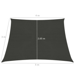 Voile d'ombrage 160 g/m² Anthracite 4/5x3 m PEHD