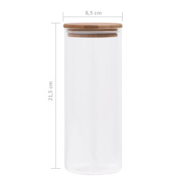 Pots de conservation en verre couvercle en bambou 6 pcs 1000 ml