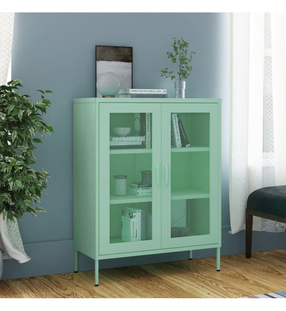 Armoire de rangement Vert menthe 80x35x101,5 cm Acier