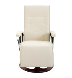 Fauteuil de massage blanc crème similicuir