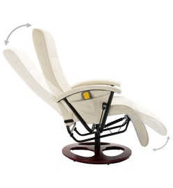 Fauteuil de massage blanc crème similicuir