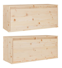 Armoires murales 2 pcs 80x30x35 cm Bois de pin massif