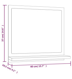 Miroir de bain Sonoma gris 40x10,5x37 cm Bois d'ingénierie