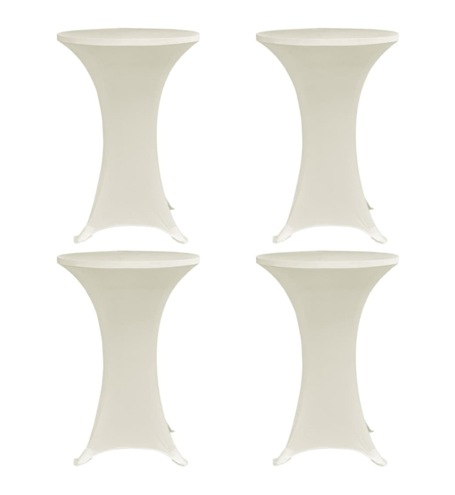 Housses élastiques de table Ø 80 cm Crème 4 pcs