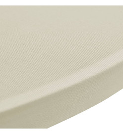 Housses élastiques de table Ø 80 cm Crème 4 pcs