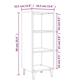 Buffet sonoma gris 34,5x32,5x90 cm bois d'ingénierie